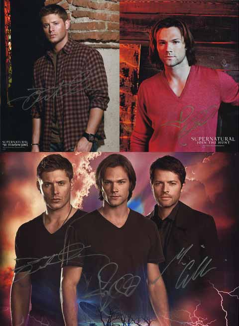 Misha, Jensen, and Jared Autograph Photos