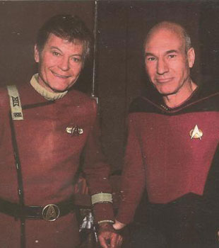 Deforest Kelly and Sir Patrick Stewart