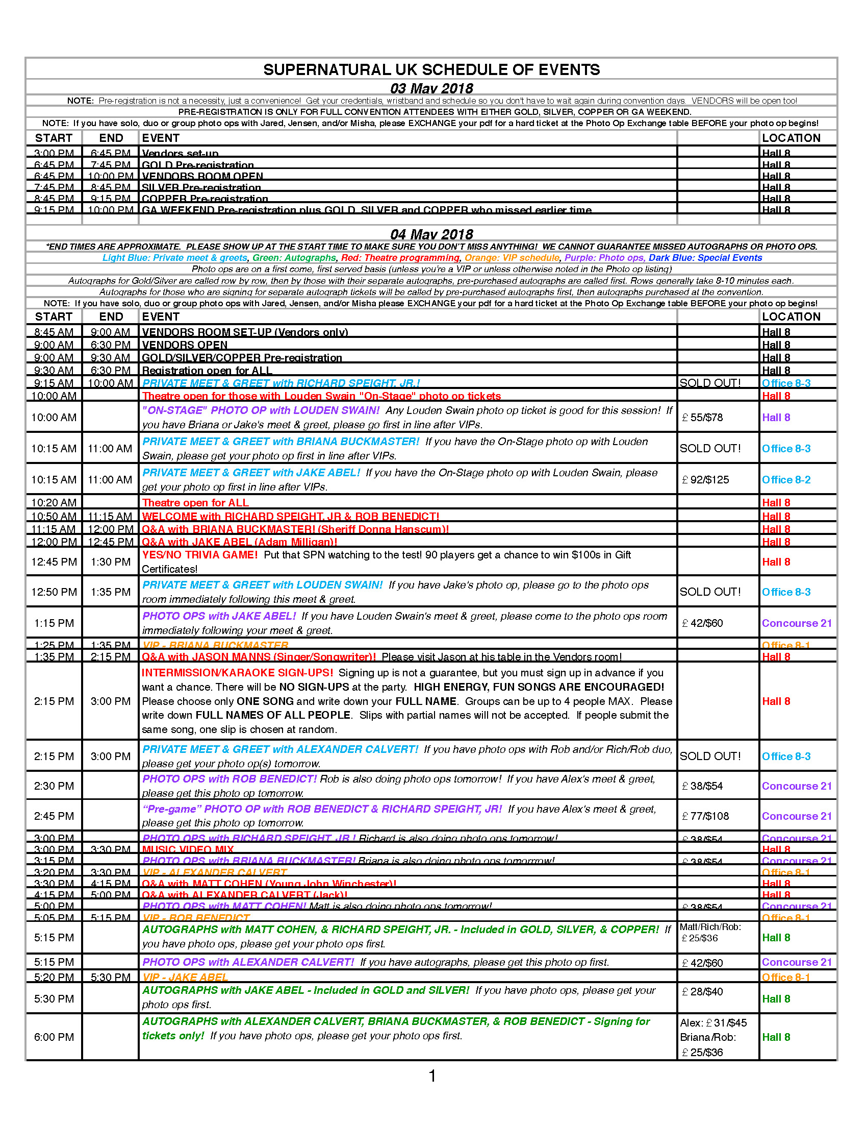 Supernatural Convention 2024 Schedule - Nada Tallie